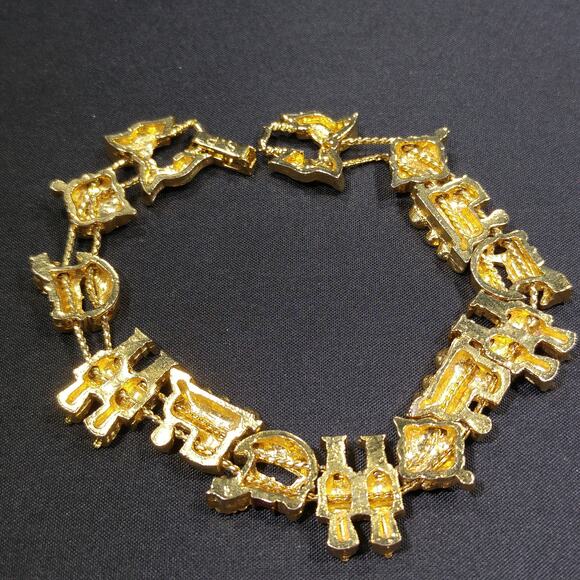 Vintage Christmas Charm Bracelet, Two Chain Slider, 1960s Jewelry - Picture 8 of 10